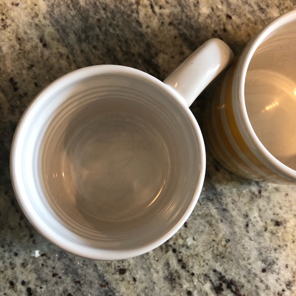 Pottery Barn yellow striped mugs, set of 4 - Picture 6 of 6